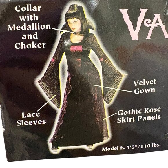 Adult Vampressa Velvet & Lace Gown With Collar & Medallion - Picture 2 of 5
